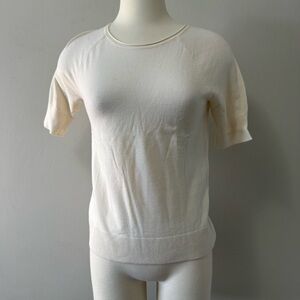 LOFT Ivory Short Sleeve Sweater